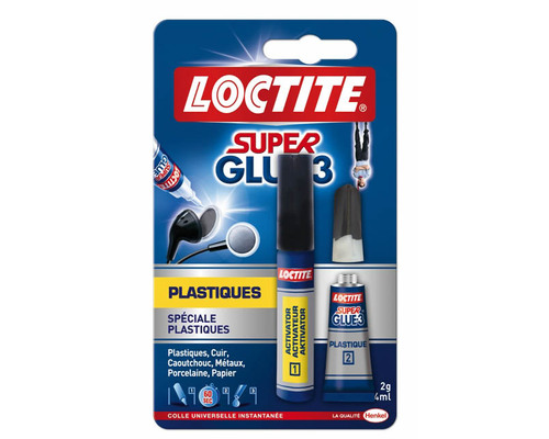 LOCTITE Super Glue-3 spéciale plastique : kit colle 2g + 4ml Loctite LOCTITE Super Glue-3 spéciale plastique : kit colle 2g + 4ml Loctite