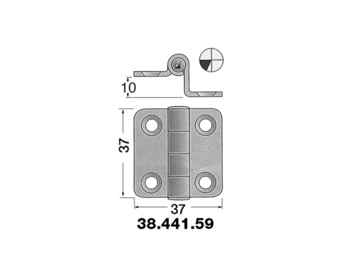BIGSHIP Charnière inox déportée 37x37mm Osculati BIGSHIP Charnière inox déportée 37x37mm Osculati