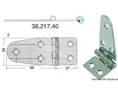 BIGSHIP Charnière inox 95x39mm BigShip BIGSHIP Charnière inox 95x39mm BigShip