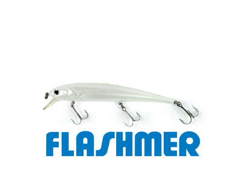 FLASHMER Poisson nageur Megaflash 115mm blanc nacre Flashmer FLASHMER Poisson nageur Megaflash 115mm blanc nacre Flashmer