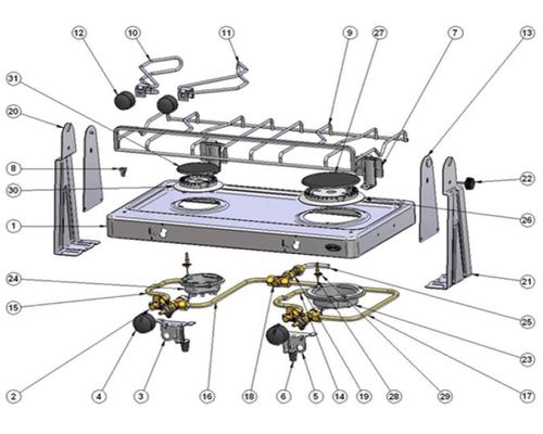 ENO Agrafe de fixation de la grille pour réchaud 2 feux enca ENO Agrafe de fixation de la grille pour réchaud 2 feux enca