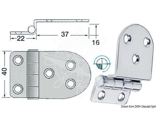 OSCULATI Charnière déportée 59x40