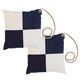 MARINE BUSINESS Lot de 2 coussins WATERPROOF BLEU/BLANC Marine Business