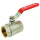 Vanne F/F laiton levier inox plat rouge 1" 1/2" PN25 ADG